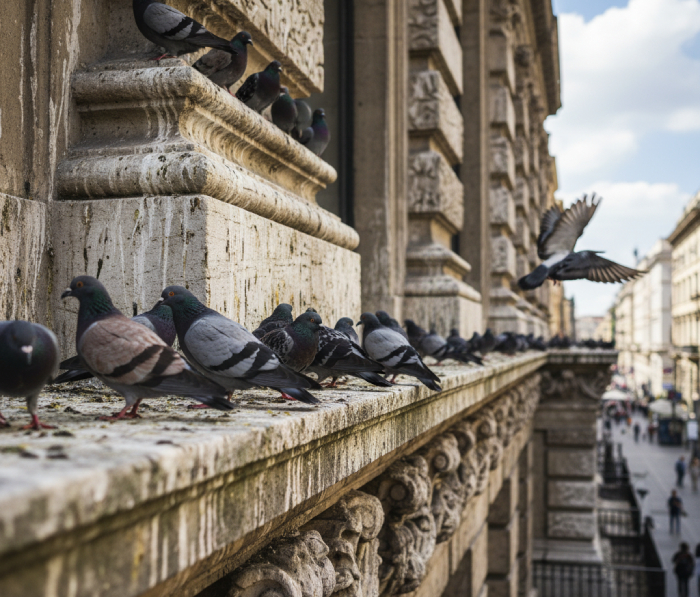 01a 1 Taubenbefall an Gebäuden